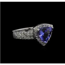 1.96ct Tanzanite and Diamond Ring - 14KT White Gold