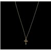 Image 2 : 10KT Yellow Gold Citrine and Diamond Cross Pendant With Chain