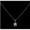 Image 2 : 1.25ctw Diamond Pendant With Chain - 14KT White Gold