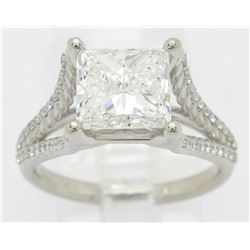 GIA Certified 3.25ctw Diamond Ring - 14KT White Gold