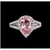 Image 2 : 1.65ct Pink Tourmaline and Diamond Ring - 14KT White Gold