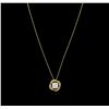 Image 2 : 0.46ctw Diamond Pendant With Chain - 18KT Yellow Gold