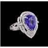 Image 2 : 14KT White Gold 5.42ct Tanzanite and Diamond Ring