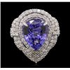 Image 3 : 14KT White Gold 5.42ct Tanzanite and Diamond Ring