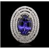 Image 2 : 14KT White and Yellow Gold 6.46ct Tanzanite and Diamond Ring