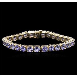 13.60ctw Tanzanite Bracelet - 14KT Yellow Gold