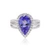 Image 2 : 14KT White Gold 3.99ct Tanzanite and Diamond Ring
