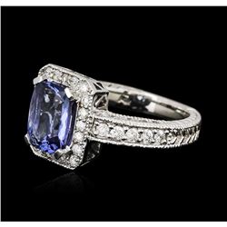 14KT White Gold 1.54ct Tanzanite and Diamond Ring