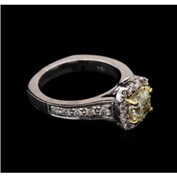 1.71ctw Light Yellow Diamond Ring - 14KT White Gold