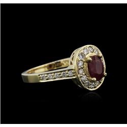 14KT Yellow Gold 0.82ct Ruby and Diamond Ring