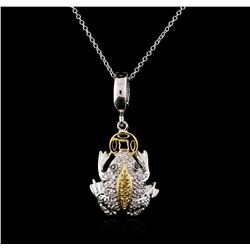 18KT Two-Tone Gold 0.45ctw Diamond Pendant With Chain