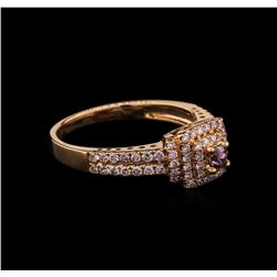 18KT Rose Gold 0.67ctw Fancy Pink Diamond Ring