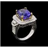 Image 5 : 14KT Two-Tone Gold 7.46ct Tanzanite and Diamond Ring