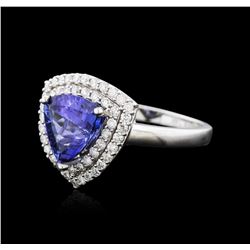 14KT White Gold 2.09ct Tanzanite and Diamond Ring