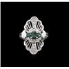 Image 2 : 0.93ctw Alexandrite and Diamond Ring - 14KT White Gold