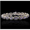 Image 1 : 14KT Two-Tone Gold 9.00ctw Tanzanite and Diamond Bracelet
