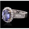 Image 1 : 14KT Two-Tone Gold 1.97ct Tanzanite and Diamond Ring