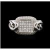 Image 2 : 14KT White Gold 0.93ctw Diamond Ring