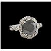 Image 2 : 14KT White Gold 3.68ct Black Diamond Ring