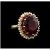 Image 1 : 14.57ctw Ruby and Diamond Ring - 14KT Yellow Gold