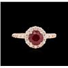 Image 2 : 2.02ct Ruby and Diamond Ring - 14KT Rose Gold