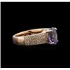 Image 1 : 2.13ct Tanzanite and Diamond Ring - 14KT Rose Gold