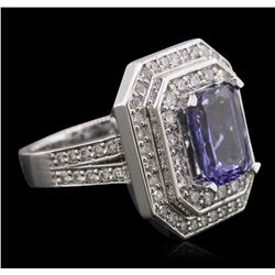 14KT White Gold 2.74ct Tanzanite and Diamond Ring