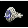 Image 2 : 14KT White Gold 3.47ct Tanzanite and Diamond Ring
