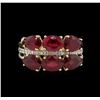 Image 2 : 5.75ctw Ruby and Diamond Ring - 14KT Yellow Gold