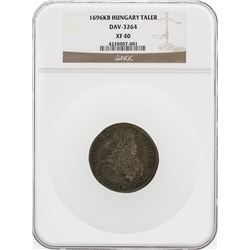 1696-KB NGC XF40 Hungary Taler DAV-3264 Coin