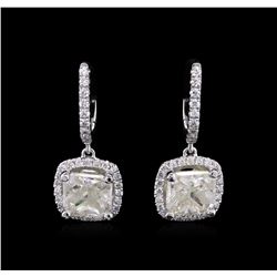 3.47ctw Diamond Earrings - 18KT White Gold