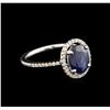 Image 1 : 2.70ct Sapphire and Diamond Ring - 14KT White Gold