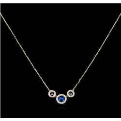 0.28ctw Diamond Evil Eye Necklace - 14KT Yellow Gold