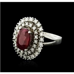 14KT White Gold 4.53ct Ruby and Diamond Ring