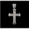 Image 1 : 3.00ctw Diamond Cross Pendant - 14KT White Gold