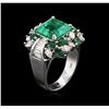 Image 4 : 18KT White Gold 5.80ctw Emerald and Diamond Ring
