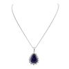 Image 2 : 14KT White Gold GIA Certified 23.12ct Tanzanite and Diamond Pendant With Chain