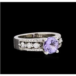 1.38ct Tanzanite and Diamond Ring - 14KT White Gold