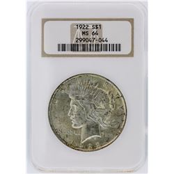 1922 NGC MS64 Peace Silver Dollar