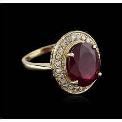 14KT Yellow Gold 8.12ct Ruby and Diamond Ring