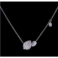 0.35ctw Diamond Pendant With Chain - 14KT White Gold
