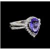Image 1 : 2.14ct Tanzanite and Diamond Ring - 14KT White Gold