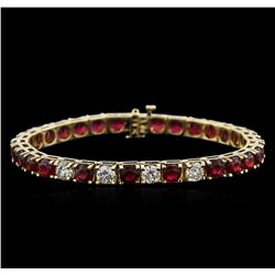 14KT Yellow Gold 19.00ctw Ruby and Diamond Bracelet