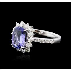 14KT White Gold 1.43ct Tanzanite and Diamond Ring