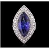 Image 1 : 18KT White Gold GIA Certified 10.54ct Tanzanite and Diamond Ring