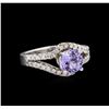 Image 1 : 1.43ct Tanzanite and Diamond Ring - 14KT White Gold