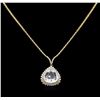 Image 3 : 14KT Yellow Gold GIA Certified 17.51ct Aquamarine and Diamond Necklace