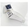 Image 8 : 0.24ctw Diamond and Sapphire Ring - 14KT White Gold