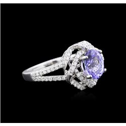 1.63ct Tanzanite and Diamond Ring - 18KT White Gold