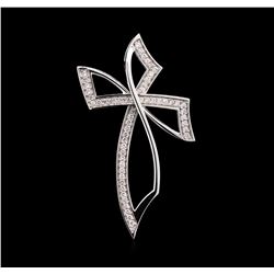 0.94ctw Diamond Cross Pendant - 14KT White Gold